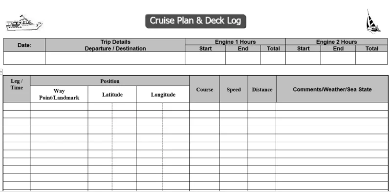 boat log cruise plan