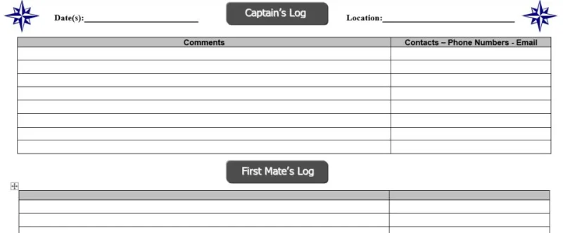 captain's log page